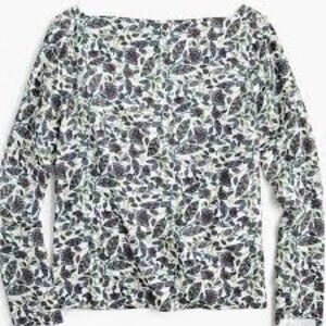 Women’s Drapey Floral Boat Neck Top – Size Large - MF0226